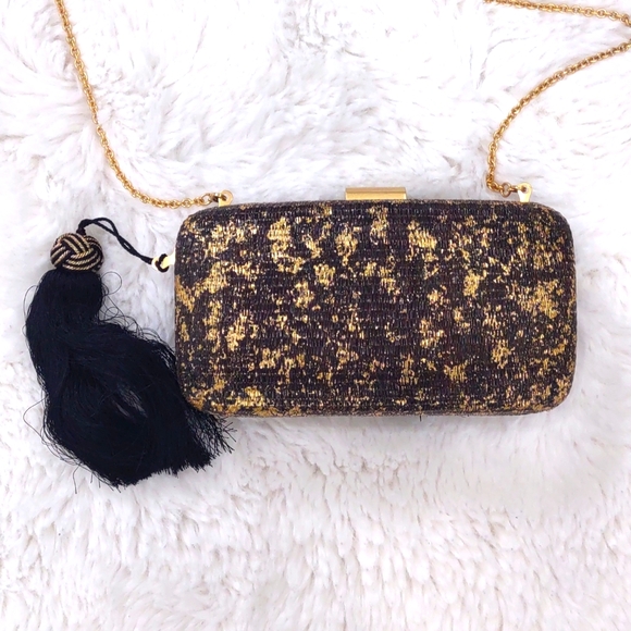 KAYU Elegant Gold and Black Clutch - Picture 3 of 17